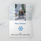 Vrory Kerstmis 3 Foto Simple Blue Snow Thema Feestdagen Kaart (Binnen)