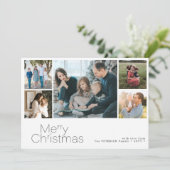 Vrory Kerstmis 5 fotocollage modern Feestdagenkaart (Staand voorkant)