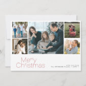 Vrory Kerstmis 5 fotocollage modern Feestdagenkaart (Voorkant)