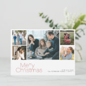 Vrory Kerstmis 5 fotocollage modern Feestdagenkaart (Staand voorkant)