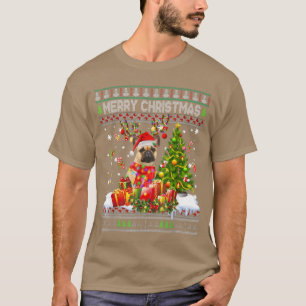 Vrory Kerstmis Franse Bulldog Santa Xmas Lights U T-shirt