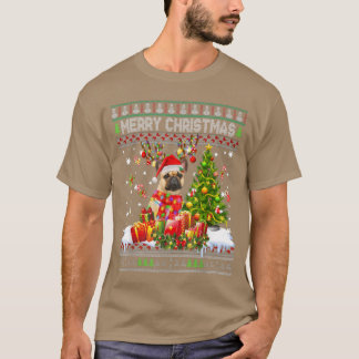 Vrory Kerstmis Franse Bulldog Santa Xmas Lights U T-shirt