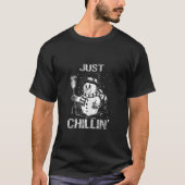 Vrory Kerstmis gewoon Chillin Snowman Family Match T-shirt (Voorkant)
