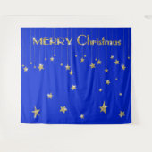 Vrory Kerstmis Gold Blue Photo Booth Backdrop Wandkleed (Voorkant (horizontaal))