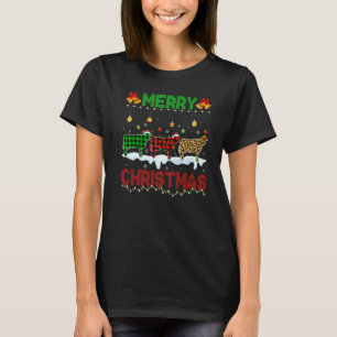 Vrory kerstmis Koe Xmas leopard Pset T-shirt