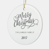 Vrory Kerstmis Modern Familienaam Keramisch Ornament (Links)