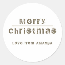 Vrory Kerstmis Modern Holiday Persoonlijk Ronde Sticker