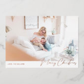 Vrory Kerstmis Modern Minimalistische Foto 2 Folie Uitnodiging (Voorkant)