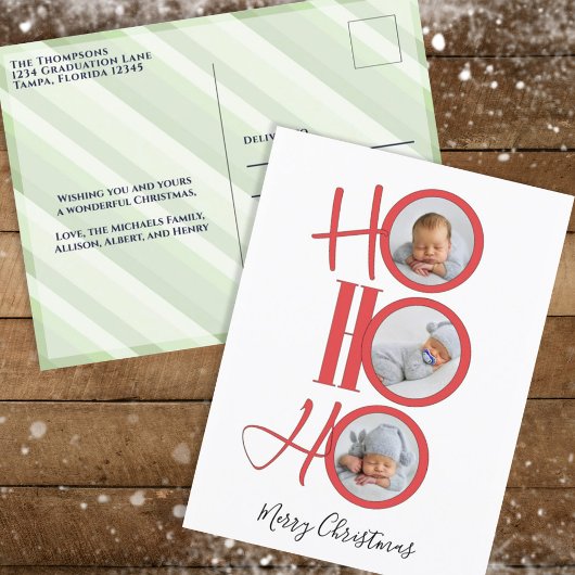 Vrory Kerstmis Modern Santa Cute Typografie Feestdagenkaart