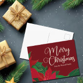 Vrory Kerstmis Poinsettia Elegant Red Custom Briefkaart