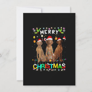 Vrory Kerstmis Shirt Santa Hat Lights Kaart
