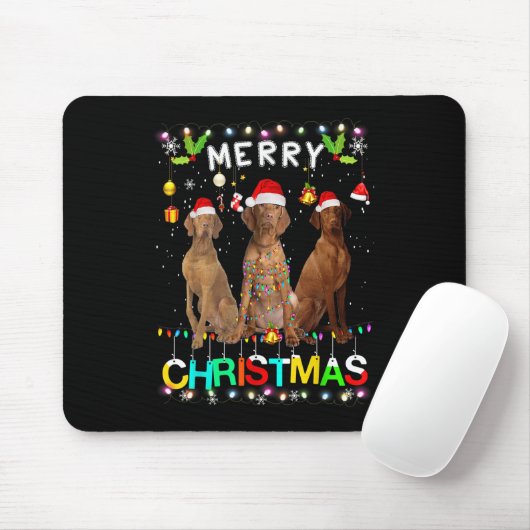 Vrory Kerstmis Shirt Santa Hat Lights Muismat (Met muis)