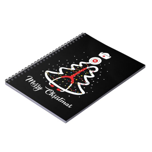 Vrory Kerstmis Stethoscoop Zuurkerstboom X Notitieboek (Linkerzijde)