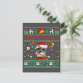 Vrory Kerstmis Ugly Dog Schnauzer Santa Hat Briefkaart (Staand voorkant)
