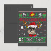 Vrory Kerstmis Ugly Dog Schnauzer Santa Hat Briefkaart (Voorkant / Achterkant)