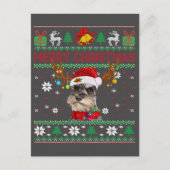 Vrory Kerstmis Ugly Dog Schnauzer Santa Hat Briefkaart (Voorkant)