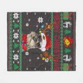 Vrory Kerstmis Ugly Dog Schnauzer Santa Hat Fleece Deken (Voorkant (Horizontaal))