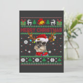 Vrory Kerstmis Ugly Dog Schnauzer Santa Hat Kaart (Staand voorkant)