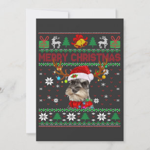 Vrory Kerstmis Ugly Dog Schnauzer Santa Hat Kaart