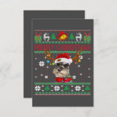 Vrory Kerstmis Ugly Dog Schnauzer Santa Hat RSVP Kaartje (Voorkant / Achterkant)