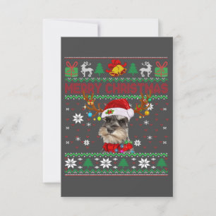 Vrory Kerstmis Ugly Dog Schnauzer Santa Hat RSVP Kaartje