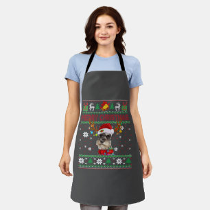 Vrory Kerstmis Ugly Dog Schnauzer Santa Hat Schort