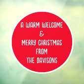 Vrory Kerstmis Welkomstnaam Rood Wit Raamsticker (Vel 3)