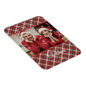 Vrory KerstRed Tartan Pset Foto's Magneet (Rechterzijde)