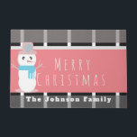 Vrory Kerstroze komroze Snowman Familienaam Deurmat<br><div class="desc">Kute kerstdeur Mat - Welkom Mat met Cute Snowman</div>