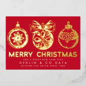 Vrory Kerstry Happy Nieuwjaar Business Logo Foto Folie Feestdagenkaart (Voorkant)