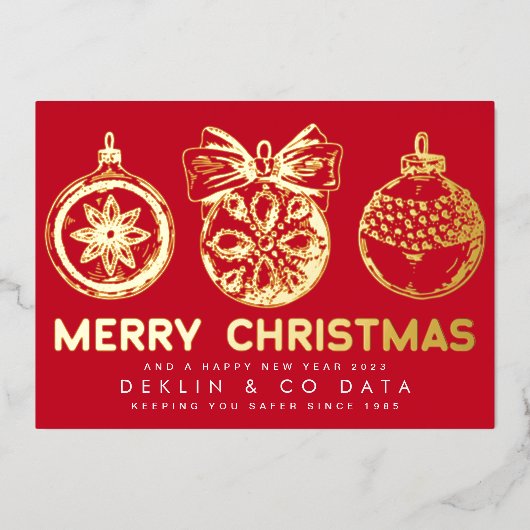 Vrory Kerstry Happy Nieuwjaar Business Logo Foto Folie Feestdagenkaart (Voorkant)