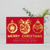 Vrory Kerstry Happy Nieuwjaar Business Logo Foto Folie Feestdagenkaart (Staand Voorkant)