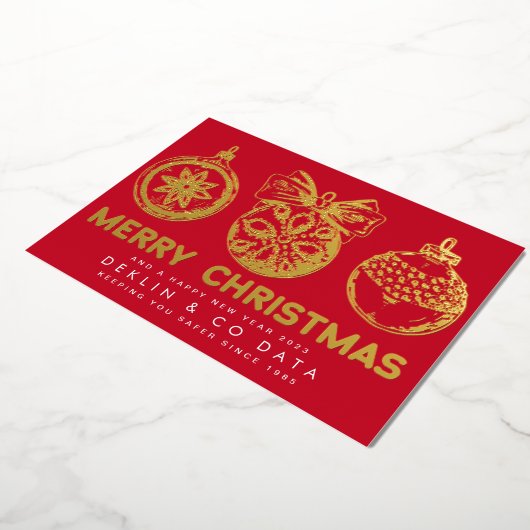 Vrory Kerstry Happy Nieuwjaar Business Logo Foto Folie Feestdagenkaart (Gedraaid)