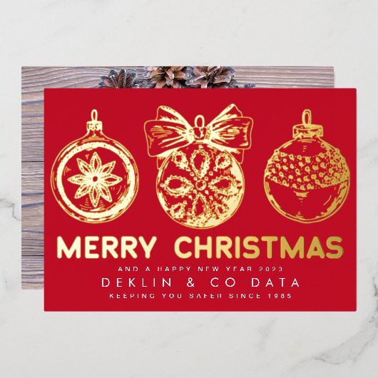 Vrory Kerstry Happy Nieuwjaar Business Logo Foto Folie Feestdagenkaart (Voorkant / Achterkant)