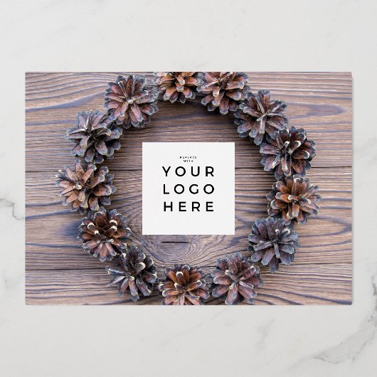 Vrory Kerstry Happy Nieuwjaar Business Logo Foto Folie Feestdagenkaart (Achterkant)