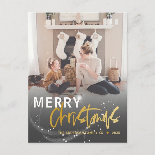 Vrory Kerstster Faux Gold-kerstmis Briefkaart (Voorkant)