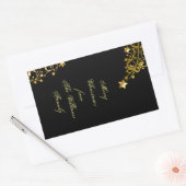 Vrory kerststerren Black Gold Shiny Chic Name Rechthoekige Sticker (Envelop)
