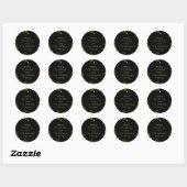 Vrory kerststerren Black Gold Shiny Chic Name Ronde Sticker (Vel)