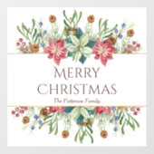 Vrory kerstWaterverf Winter Flowers Name Raamsticker (Vel)