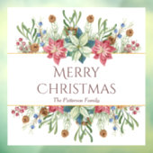 Vrory kerstWaterverf Winter Flowers Name Raamsticker (Vel 3)