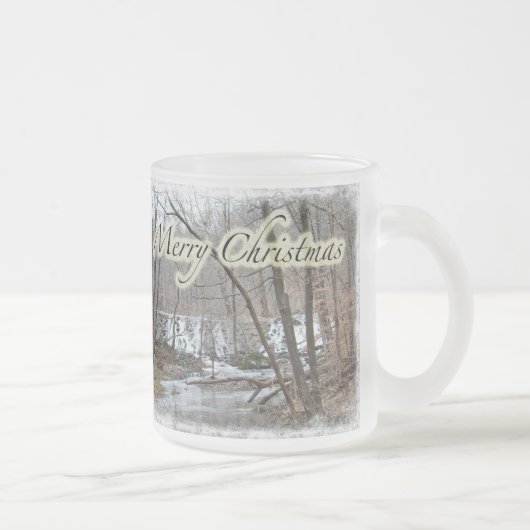 Vrory Kerstwinter Dam van Badman Road Matglas Koffiemok (Rechts)