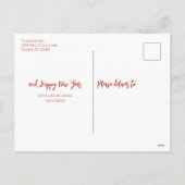 Vrory Kerstwinter Red Holly Berries 1 Foto Feestdagenkaart (Achterkant)