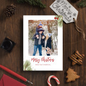 Vrory Kerstwinter Red Holly Berries 1 Foto Feestdagenkaart