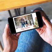 Vrory Kerstwinter Red Holly Berries 2 Foto Feestdagenkaart