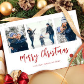 Vrory Kerstwinter Red Holly Berries 3 Foto Feestdagenkaart