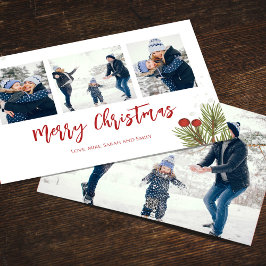 Vrory Kerstwinter Red Holly Berries 4 Foto Feestdagenkaart