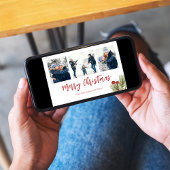 Vrory Kerstwinter Red Holly Berries 4 Foto Feestdagenkaart