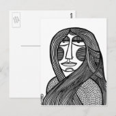 Vrouw /01 briefkaart (Voorkant / Achterkant)