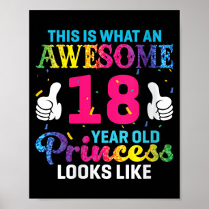 Vrouw 18 Jaar Oude Meisje Verjaardag Quote 18e Ver Poster