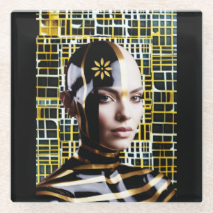 Vrouw 1 glazen onderzetter